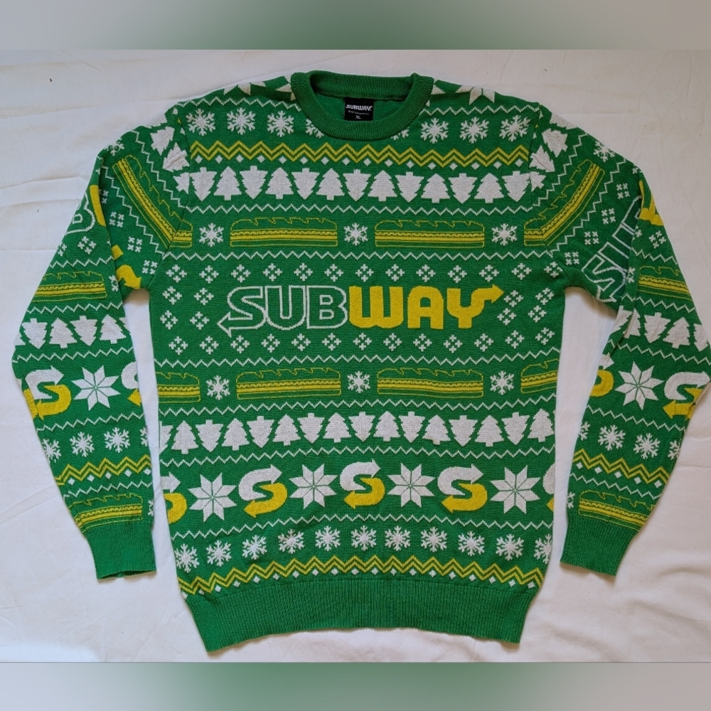 Subway Ugly Christmas Sweater, XL, Primark